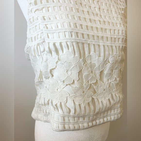 Pink Stitch White Lace Tank, Elegant - size 8 - Picture 2 of 7